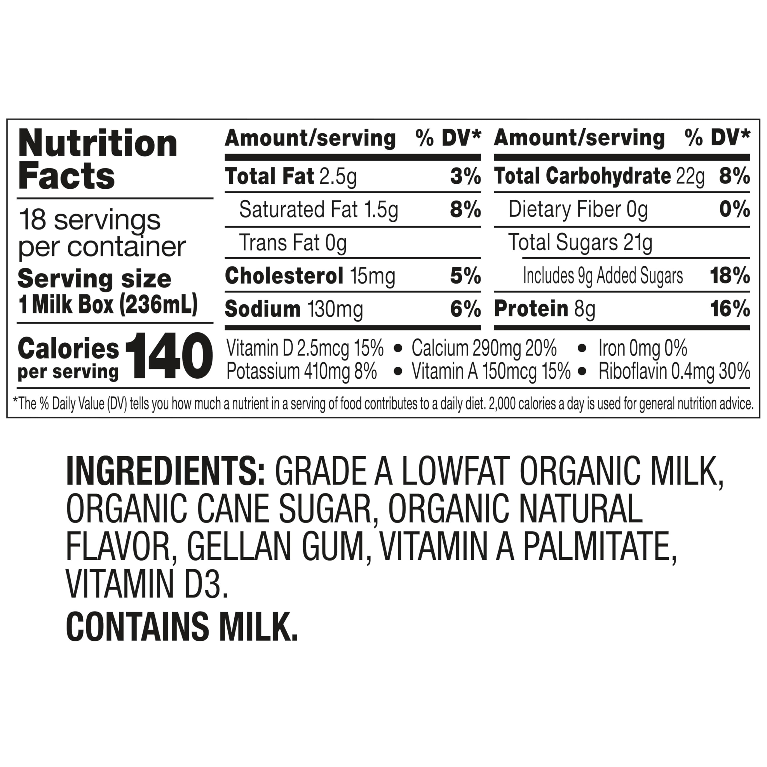 Horizon Organic comparación de tamaño en manos muestra porción individual