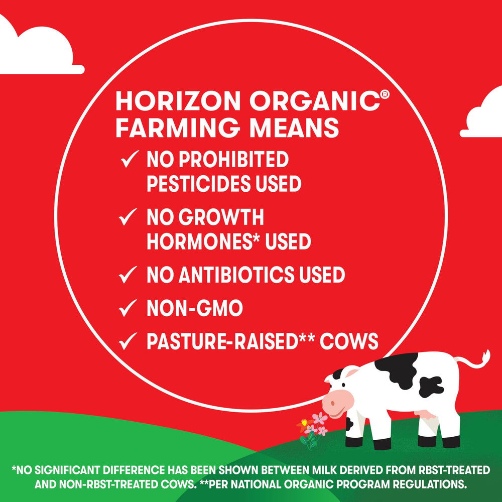 Horizon Organic cajas en estantería de despensa listas sin refrigeración