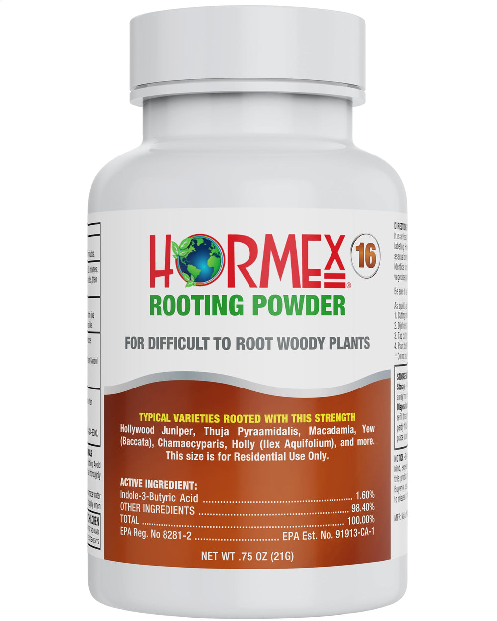Hormex front packaging showing product name and 1.60% IBA strength benefit
