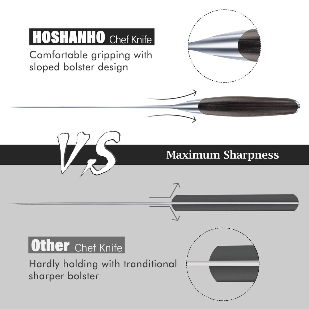 HOSHANHO cuchillo cortando verduras con filo preciso y control