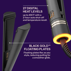 Hot Tools illuminated heat ring detail showing clear temperature indication for safety