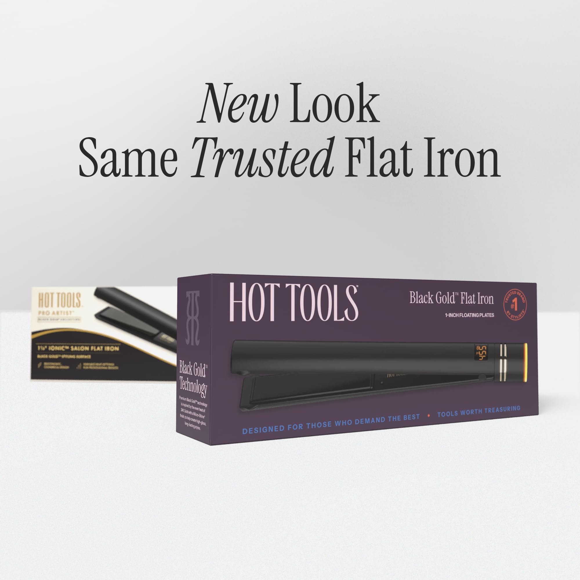 Hot Tools boxed packaging with warranty card emphasizing professional support and reliability