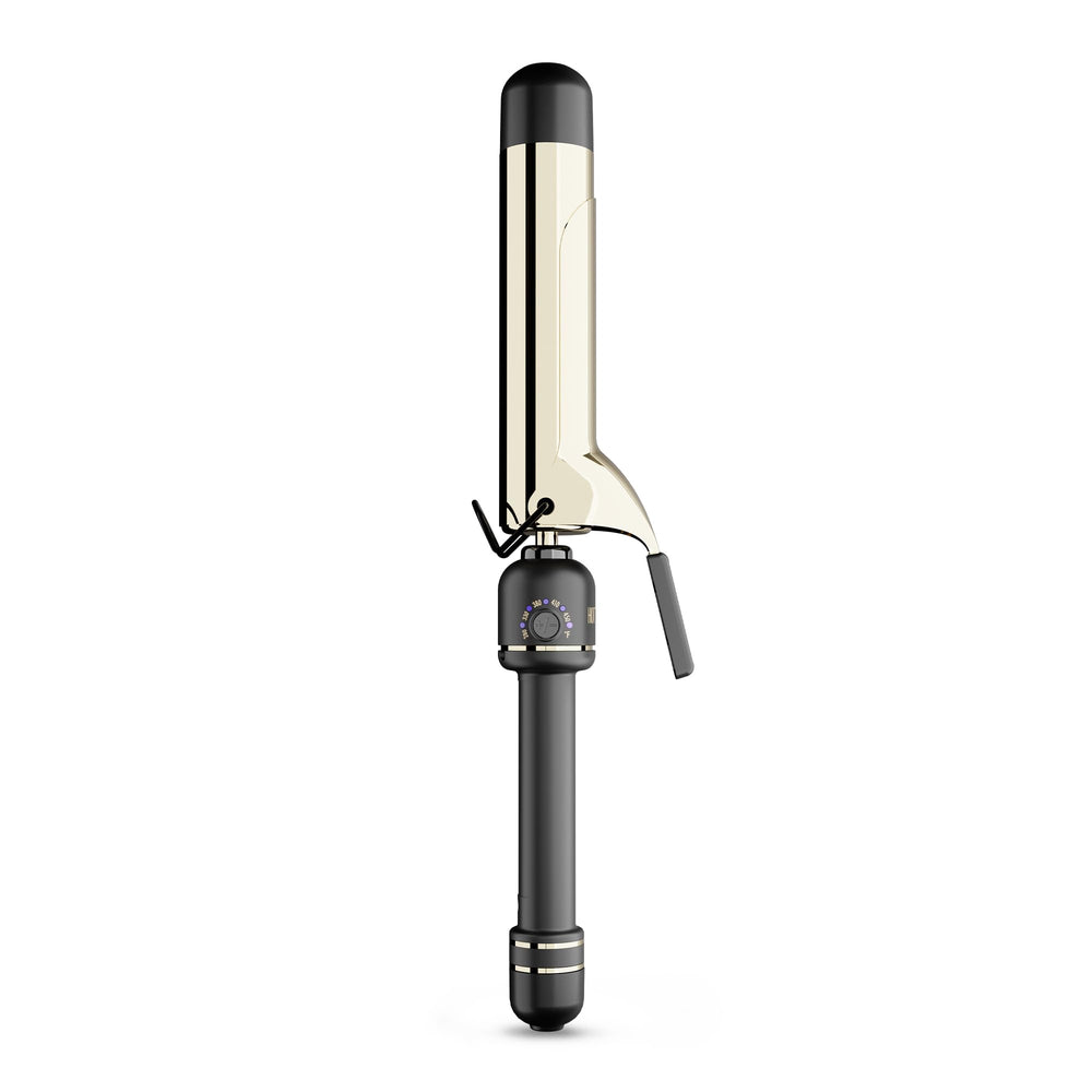 HOT TOOLS extended barrel front view showing barrel and clamp for smooth curls