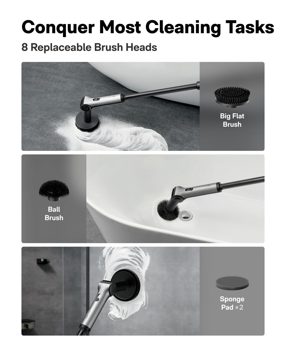 HOTO ball brush cleaning bathtub curves to remove soap scum effectively