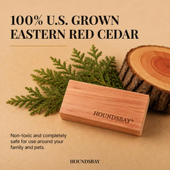 HOUNDSBAY detalle del grano de cedro rojo oriental con aroma natural visible