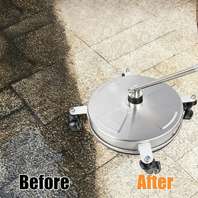Hourleey in-action on a driveway showing fast even cleaning benefit