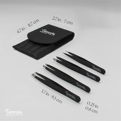 Houseify TWEEZIA pinza biselada en mano para mostrar control en perfilado de cejas