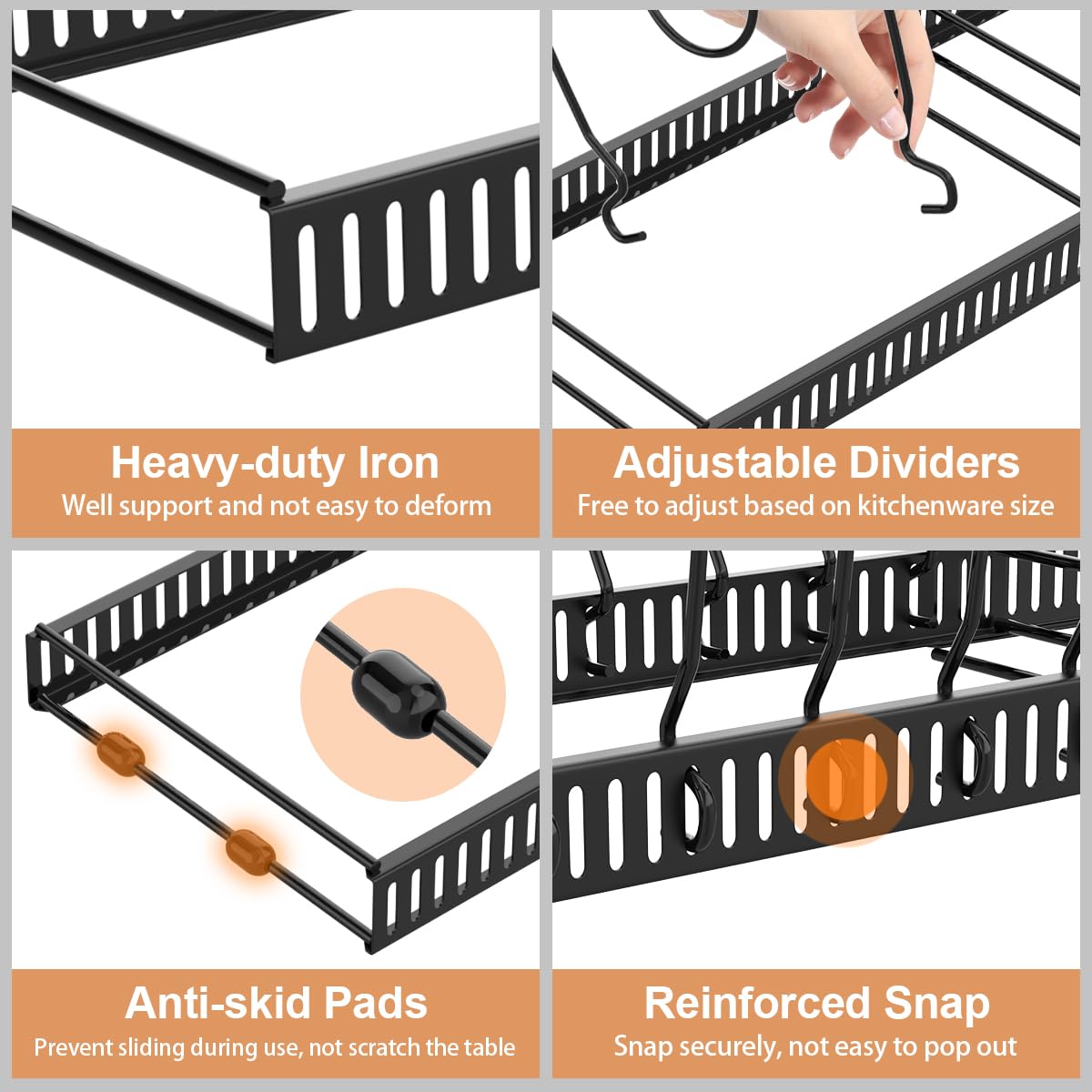 Housolution primer plano del hierro durable para soportar sartenes pesadas
