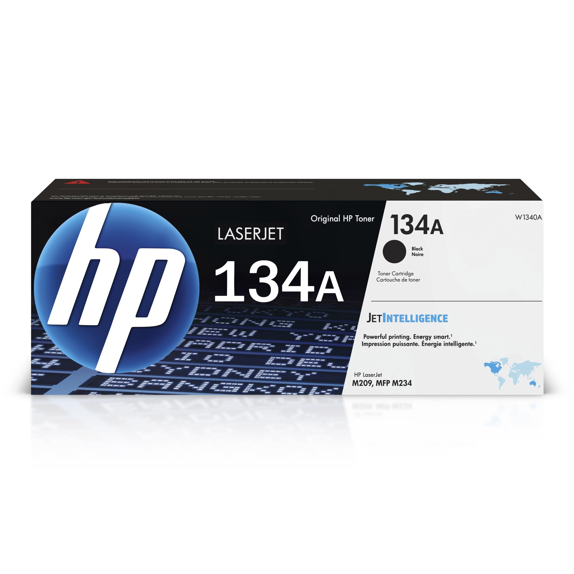 HP cartucho 134A frontal con empaque que asegura calidad profesional