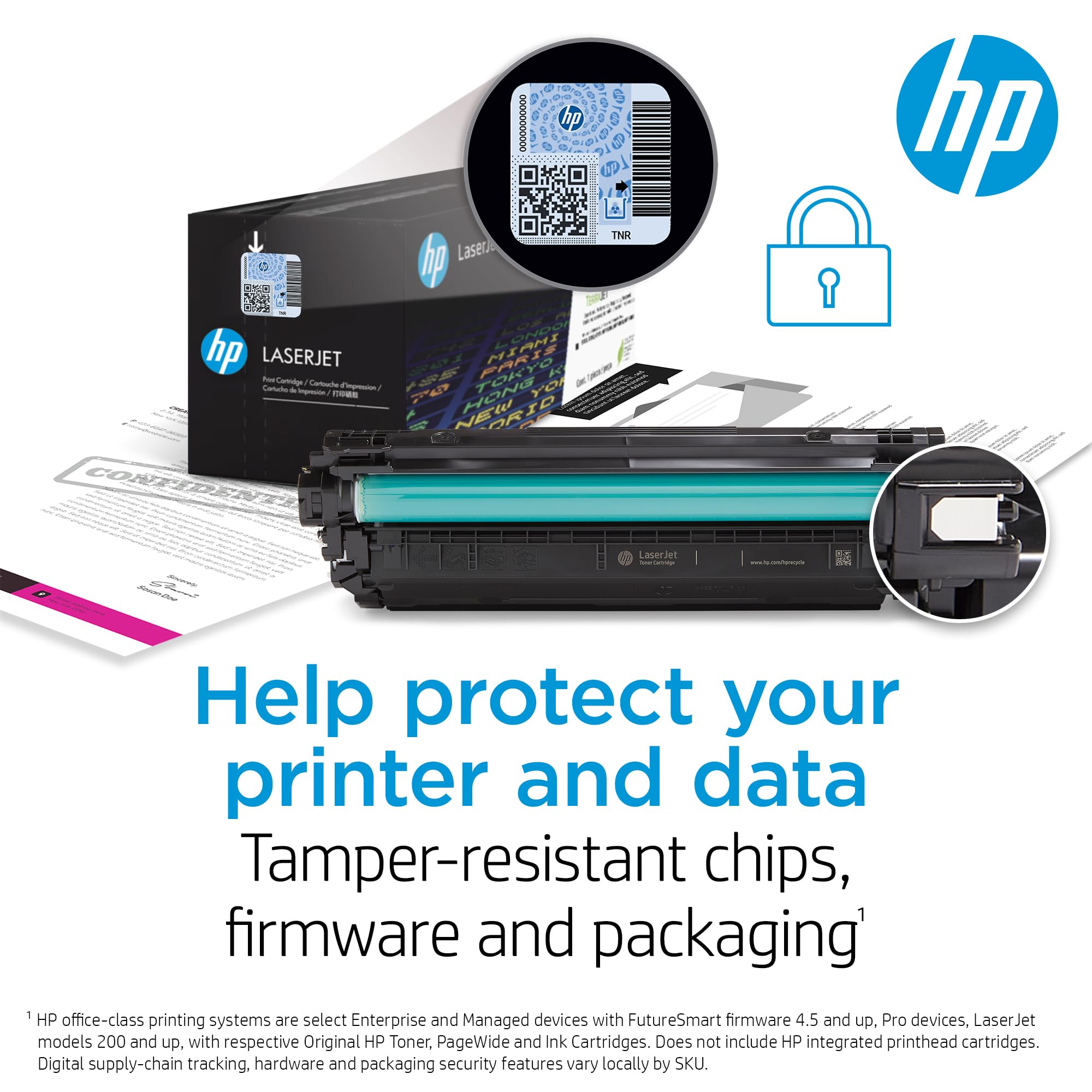 HP manos instalando el cartucho demostrando un cambio rápido y seguro