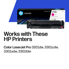 HP 218A close-up of cartridge surface showing precise toner texture for reliable prints