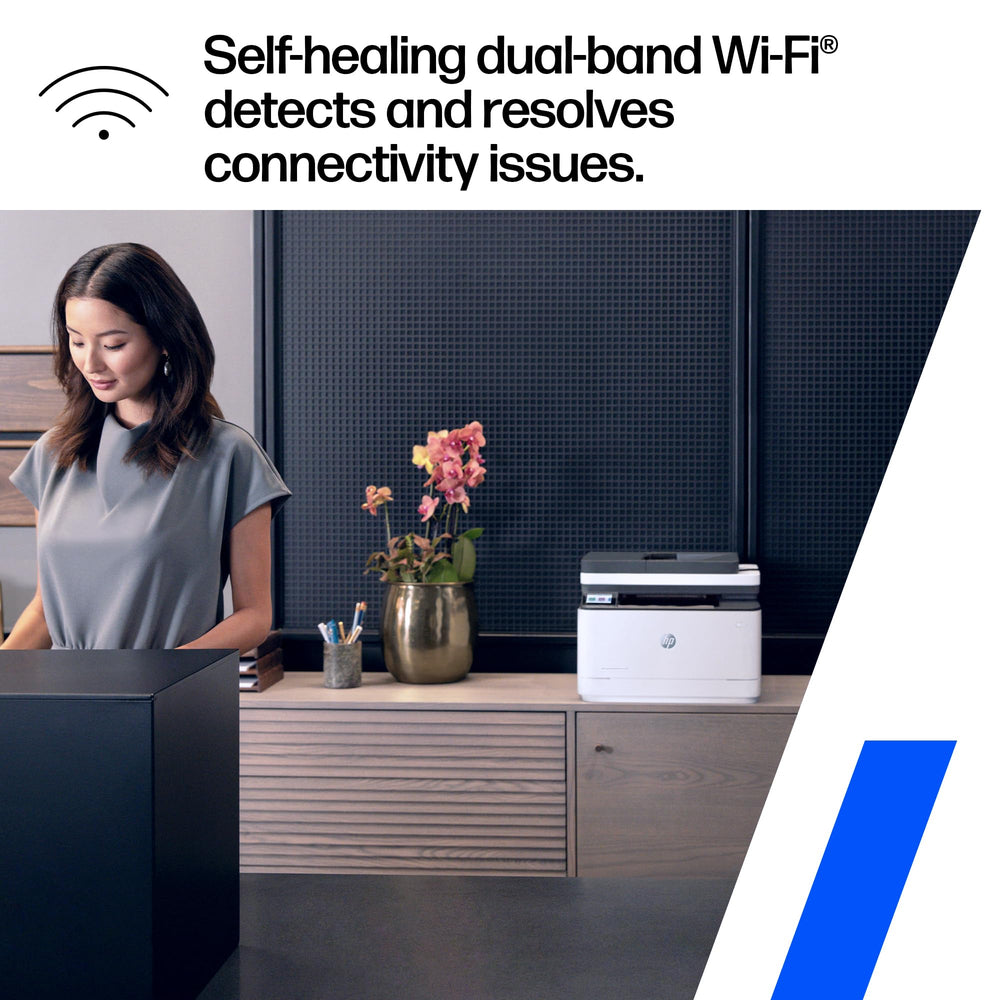 HP LaserJet Pro 3101sdw on office desk in use to boost team productivity