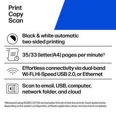 HP LaserJet Pro 3101sdw side profile demonstrating small footprint benefit