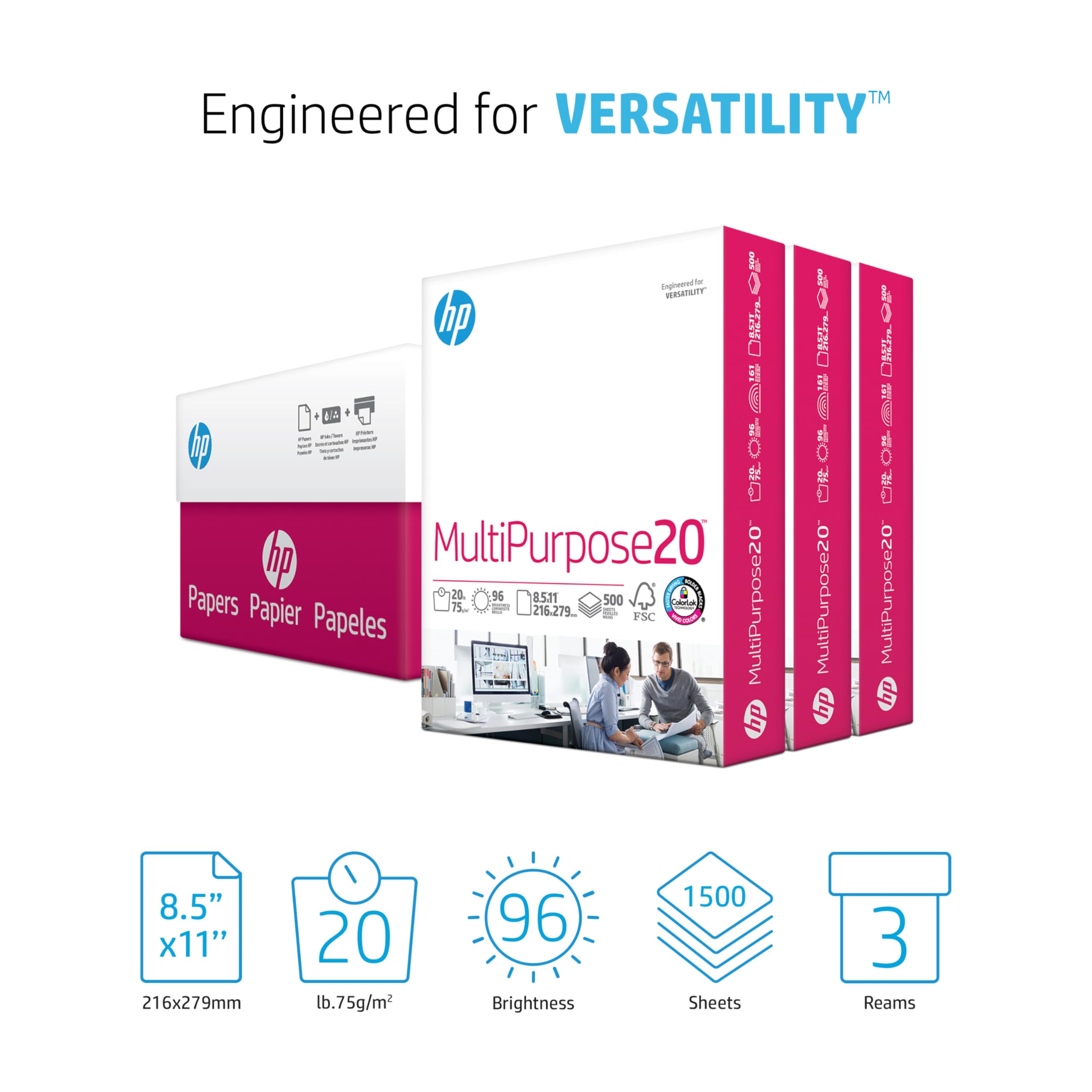 HP Papers primer plano de la textura mostrando superficie lisa y paso fluido