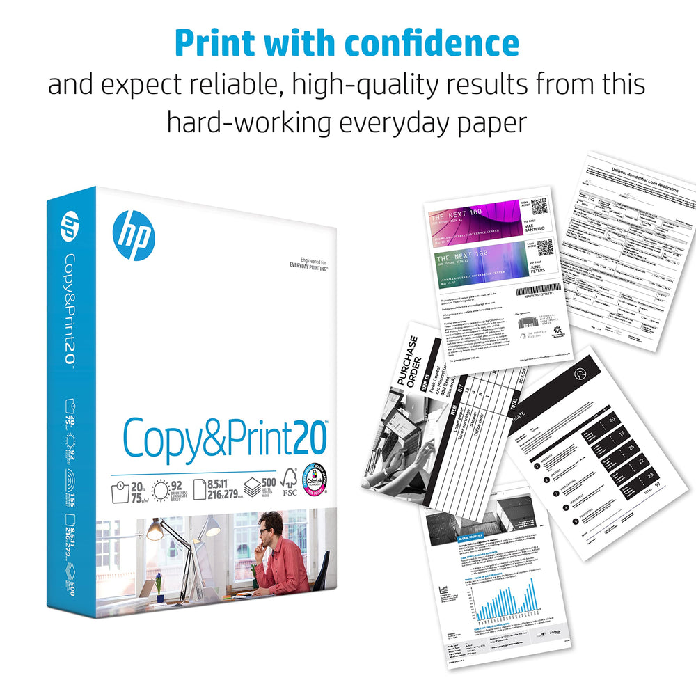 HP Papers sheet texture close-up showing smooth surface for crisp printing