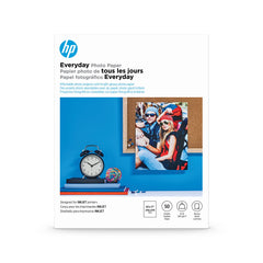 HP paquete frontal del papel fotográfico mostrando diseño y cantidad