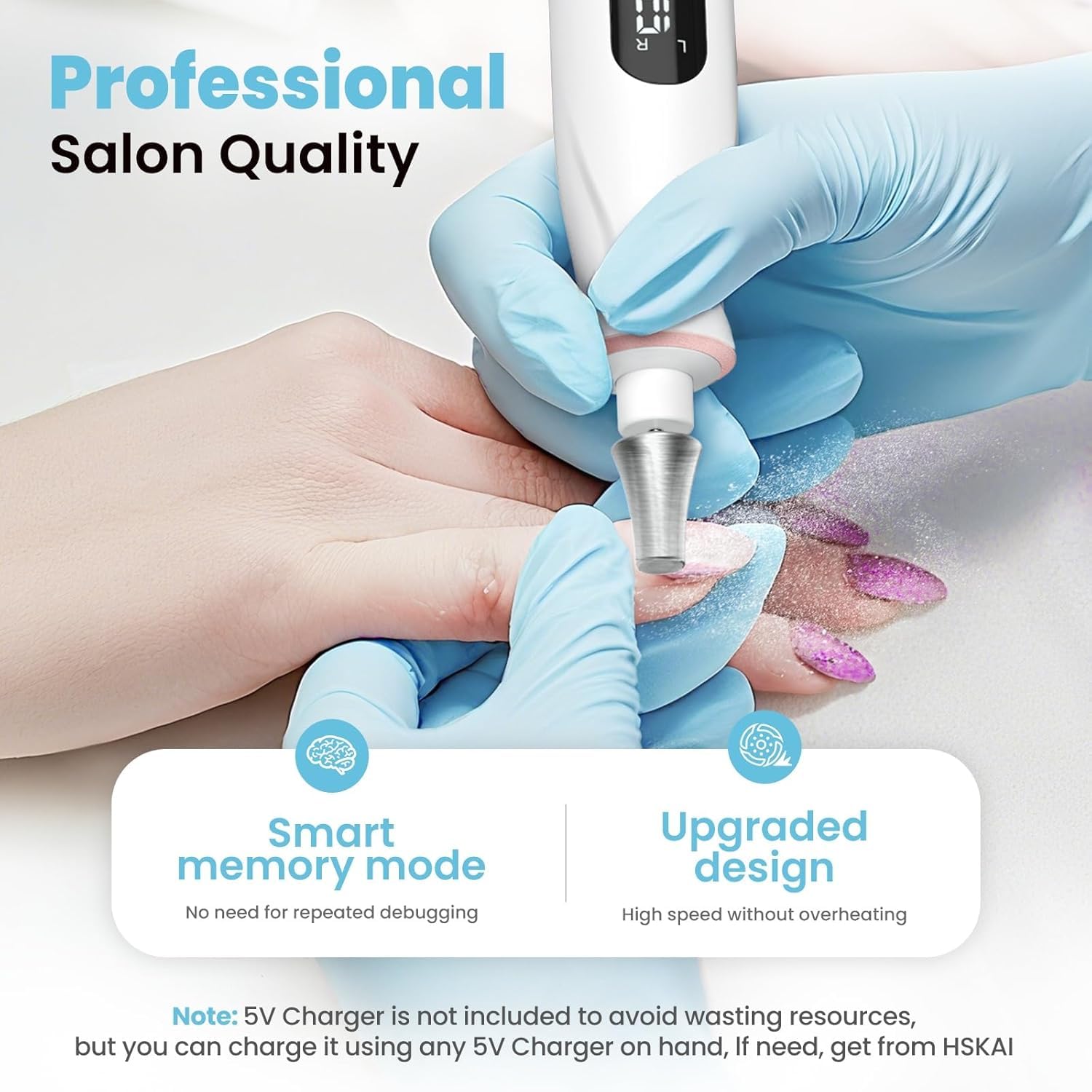 HSKAI set de 50 piezas desplegado para todas las funciones de manicura