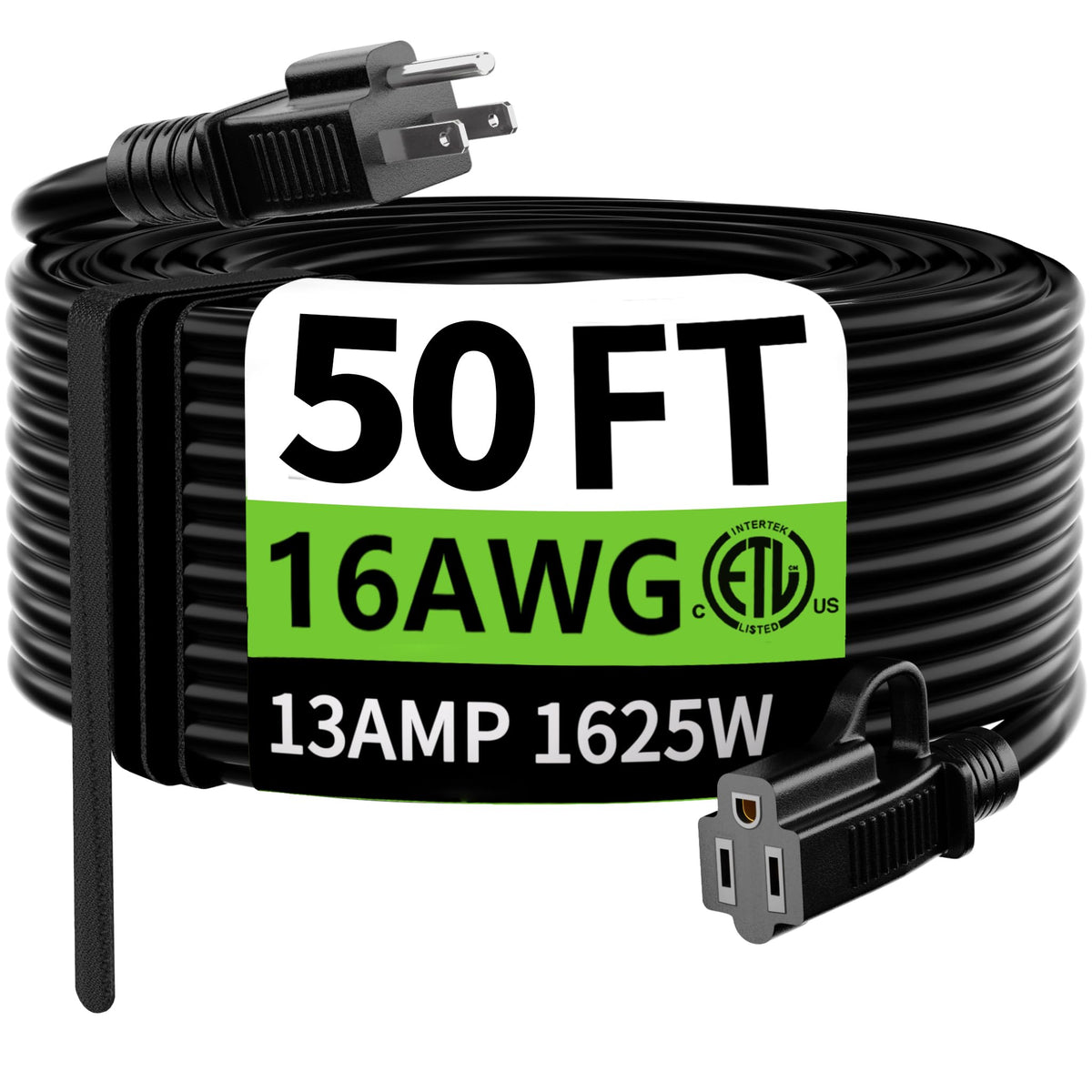 huanchain frente del empaque mostrando cable de 50 ft, conveniente