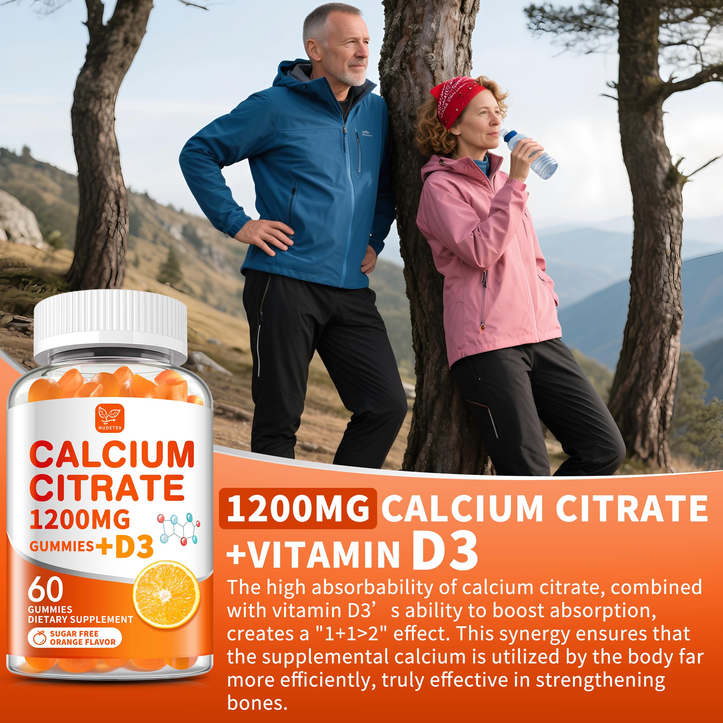 Hudetex etiqueta con información nutricional y beneficios de vitamina D3