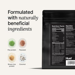Huel banana shake in glass showing smooth texture and quick meal benefit