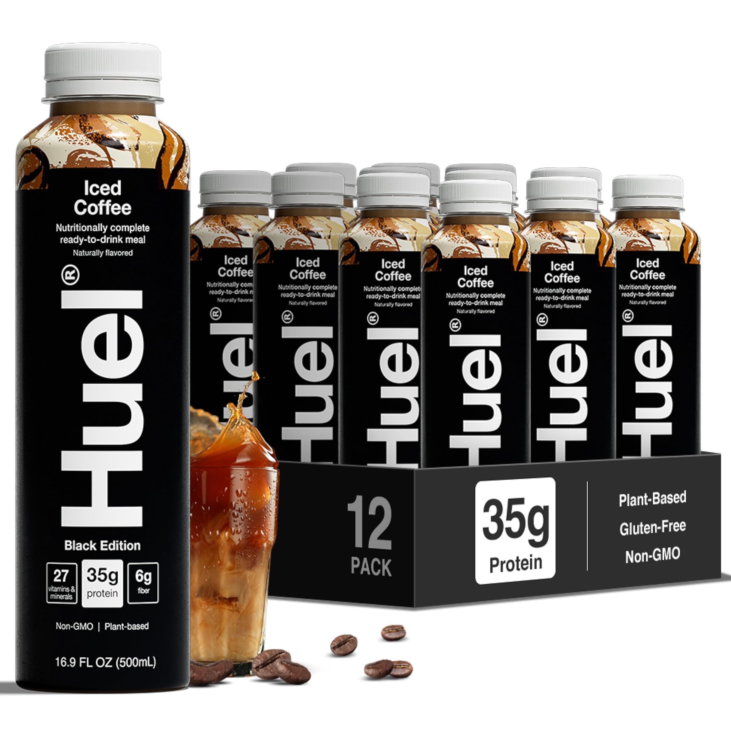 Huel bottle front view showing brand and ready-to-drink convenience