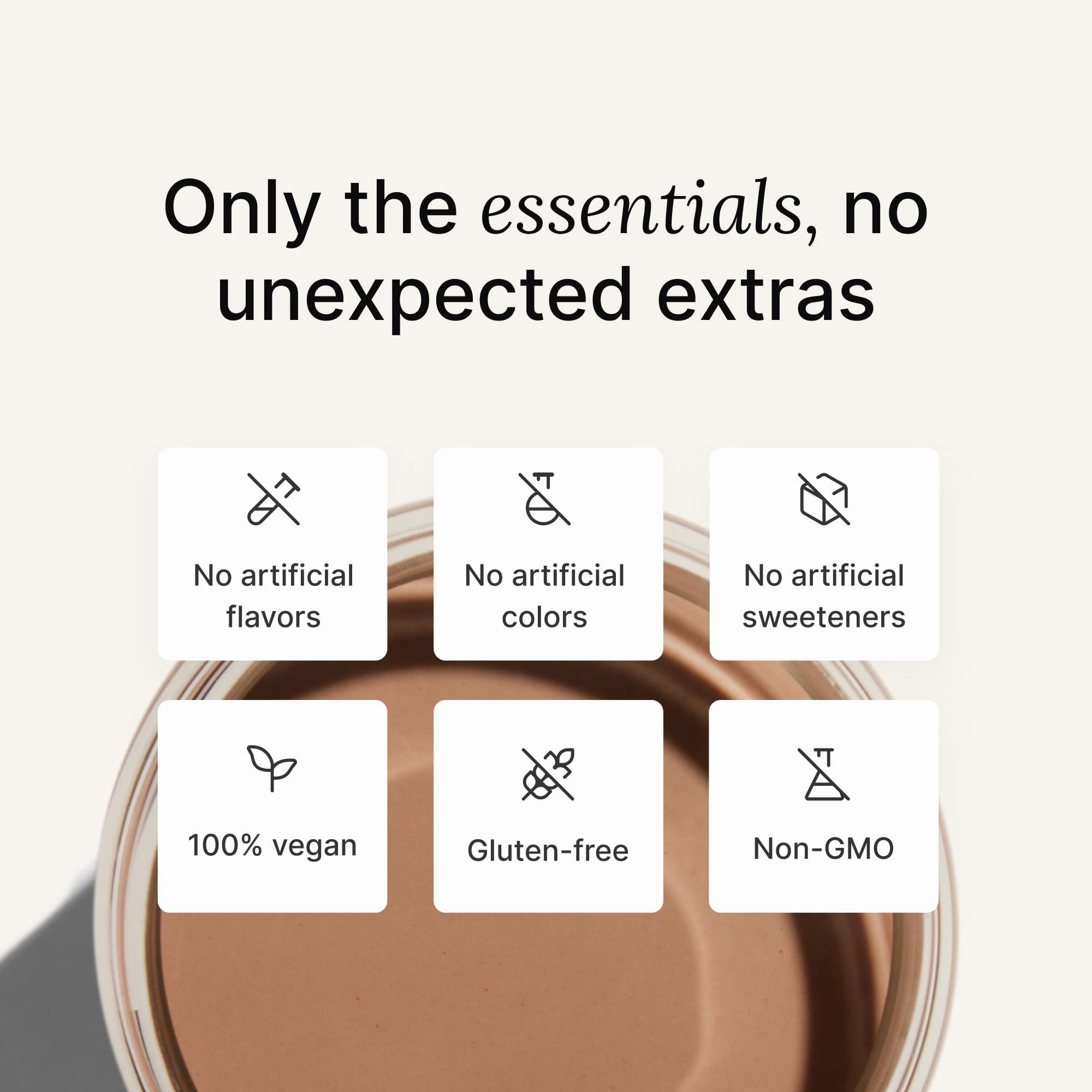 Flat lay of wholefood ingredients used in Huel showing natural sourcing benefit