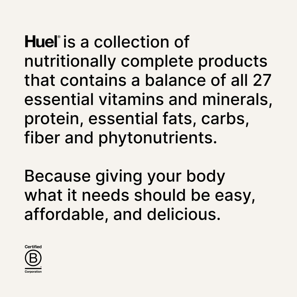 Huel bottle next to water bottle to show bottle size and portion clarity