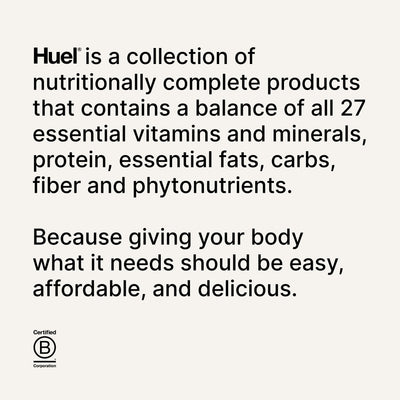 Huel Black Edition next to a water bottle to show serving size scale