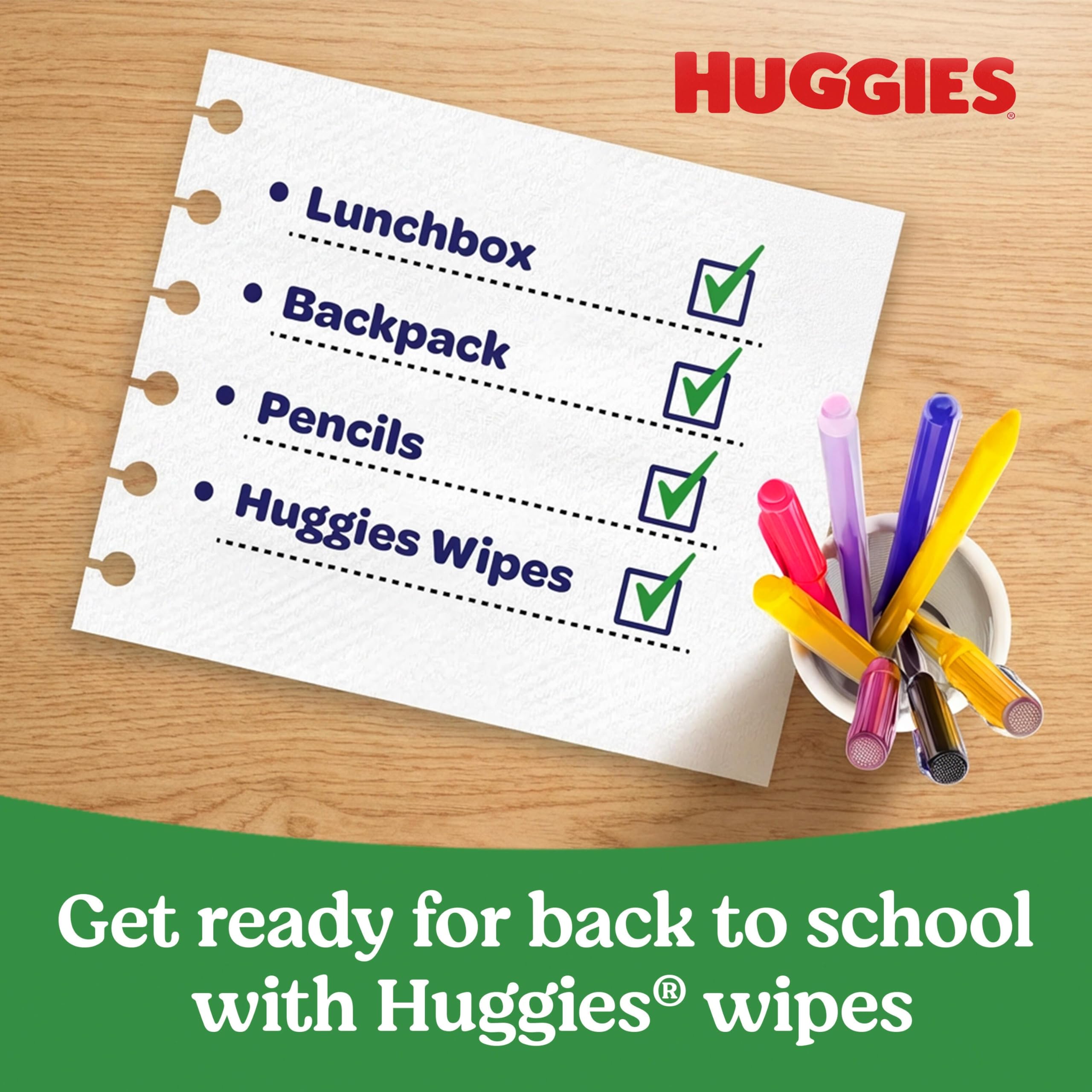 Huggies toallita húmeda sacada del paquete conservando frescura