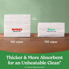 HUGGIES toallita en mano limpiando piel del bebé para limpieza rápida y práctica