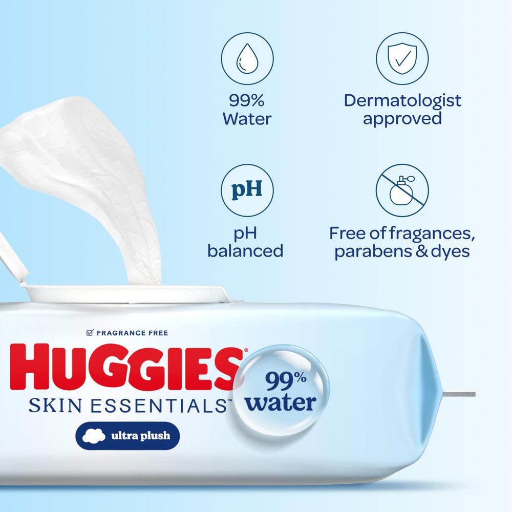 HUGGIES packs inside a diaper bag for easy travel and access