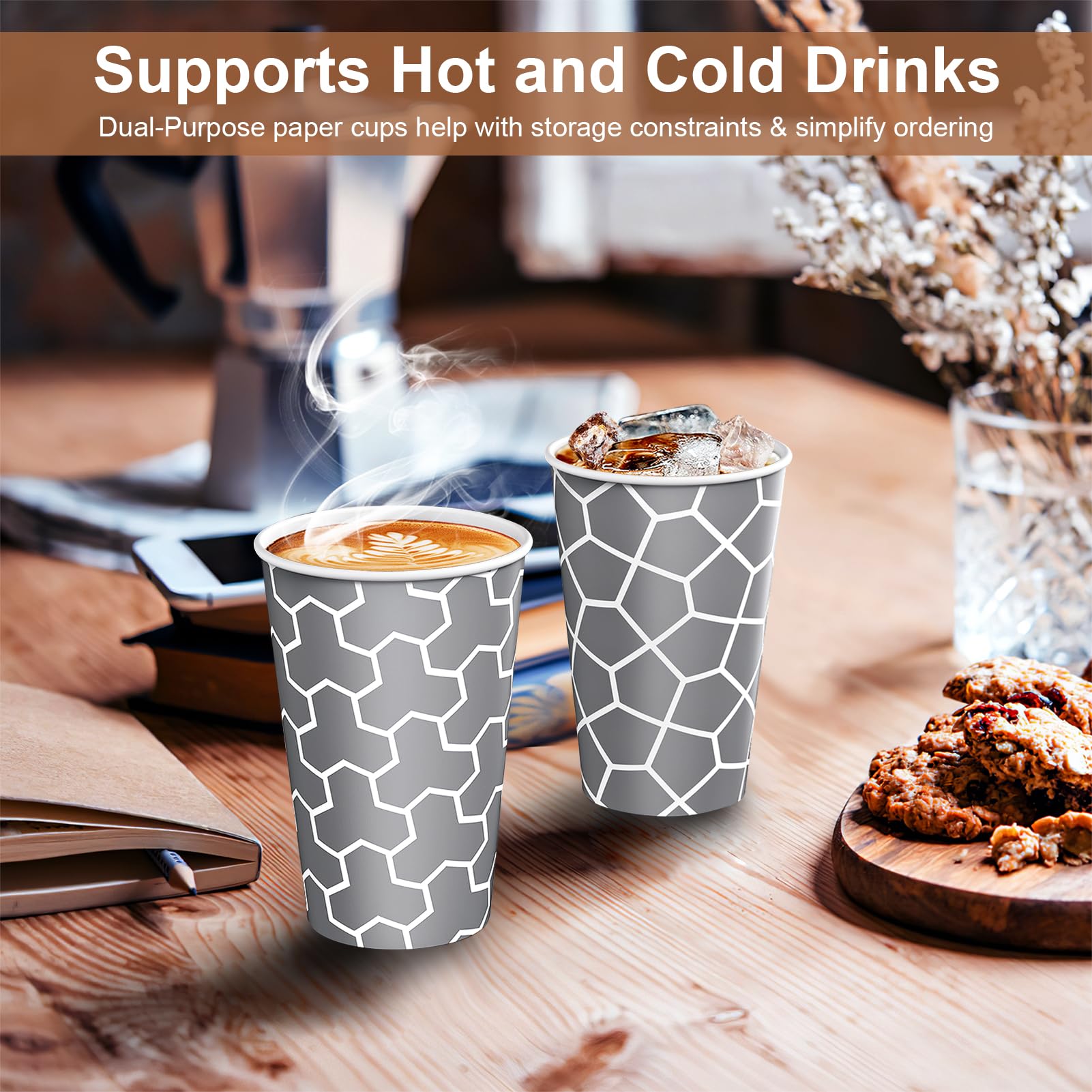 Huifany vaso con café caliente mostrando aislamiento y confort