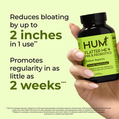 HUM Flatter Me Plus powder texture highlighting enzyme blend clarity