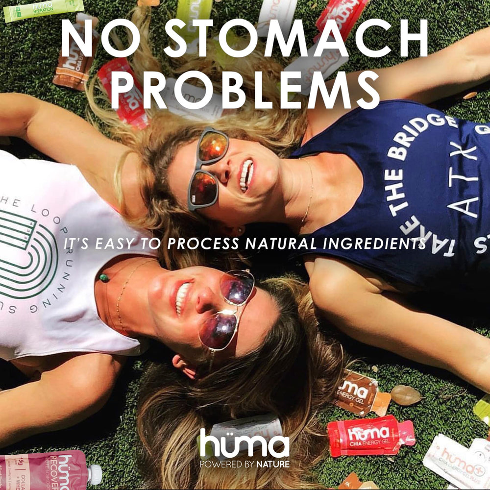 HÜMA CHIA ENERGY GEL etiqueta con información de electrolitos y ingredientes