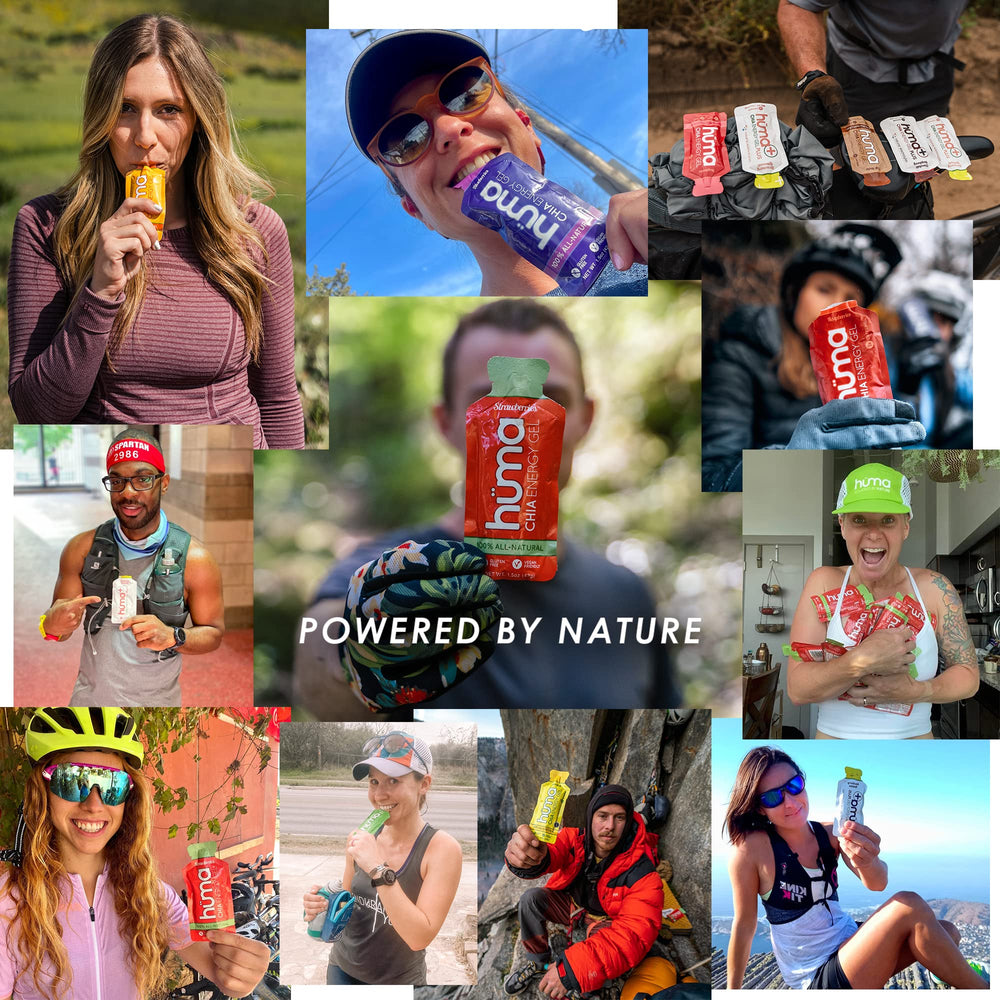 HÜMA CHIA ENERGY GEL sobre abierto que muestra consistencia y porción lista