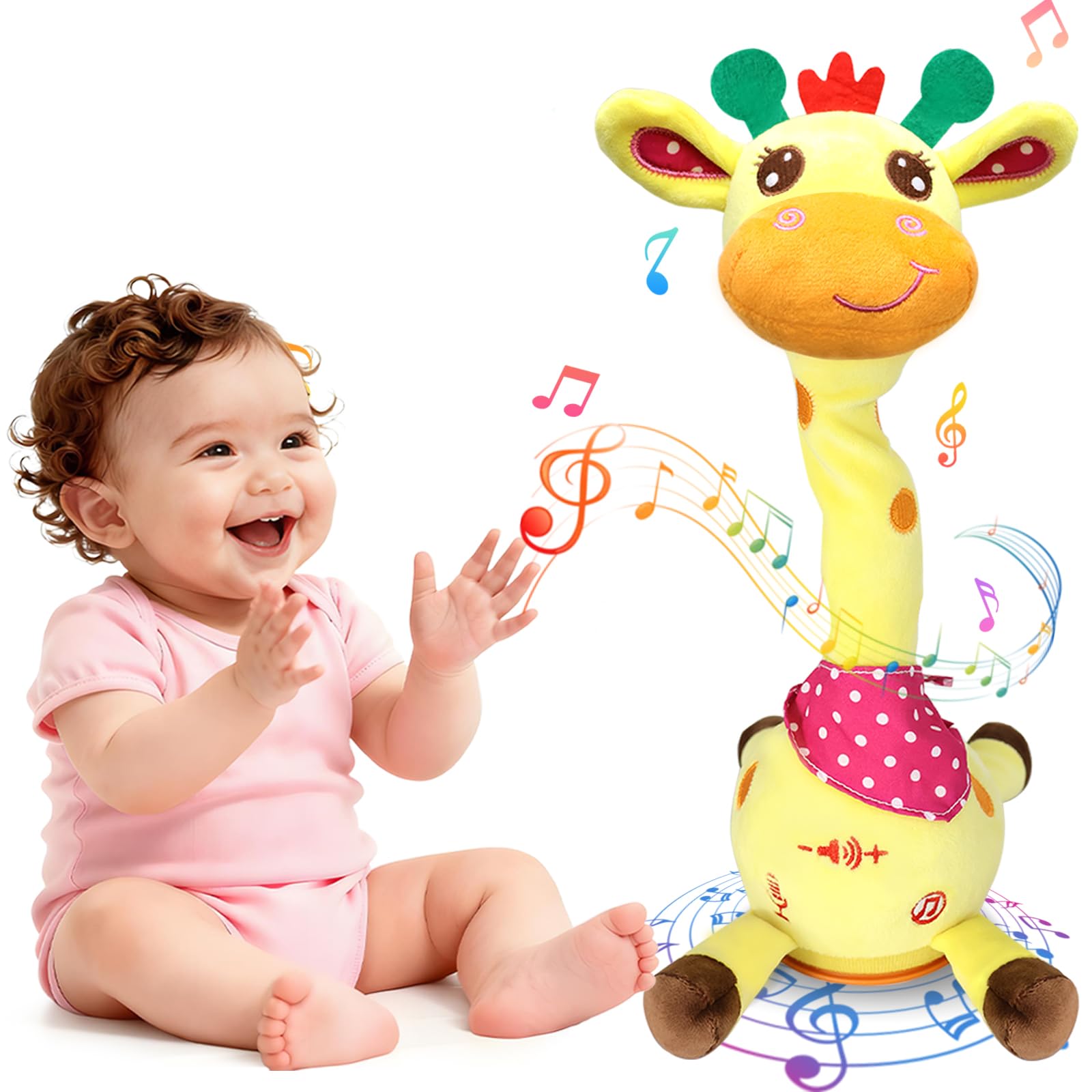 Hunfur giraffe front view showing plush design and friendly expression for cuddling