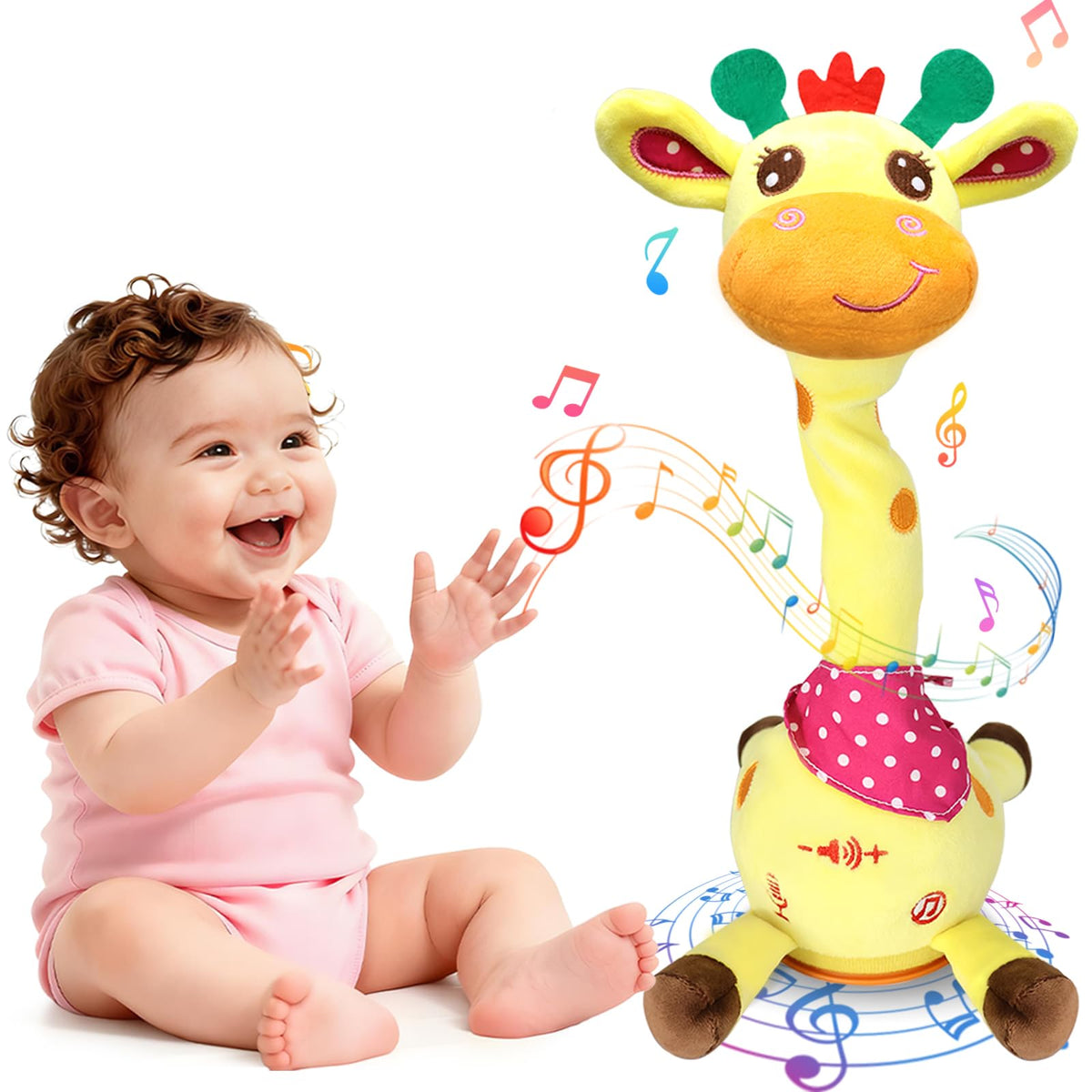 Hunfur giraffe front view showing plush design and friendly expression for cuddling