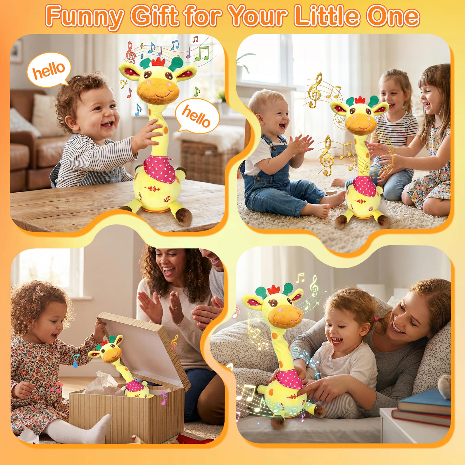 Hunfur giraffe light and speaker closeup illustrating gentle glow and clear sound