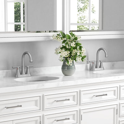 Hurran installed in bathroom setting showing modern look and low-maintenance brushed finish