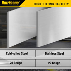 HURRICANE green right-cut blade edge close-up highlighting Cr-V serrations and durability