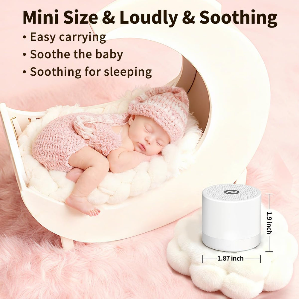 Hushing máquina en cuna creando ambiente tranquilo para dormir al bebé