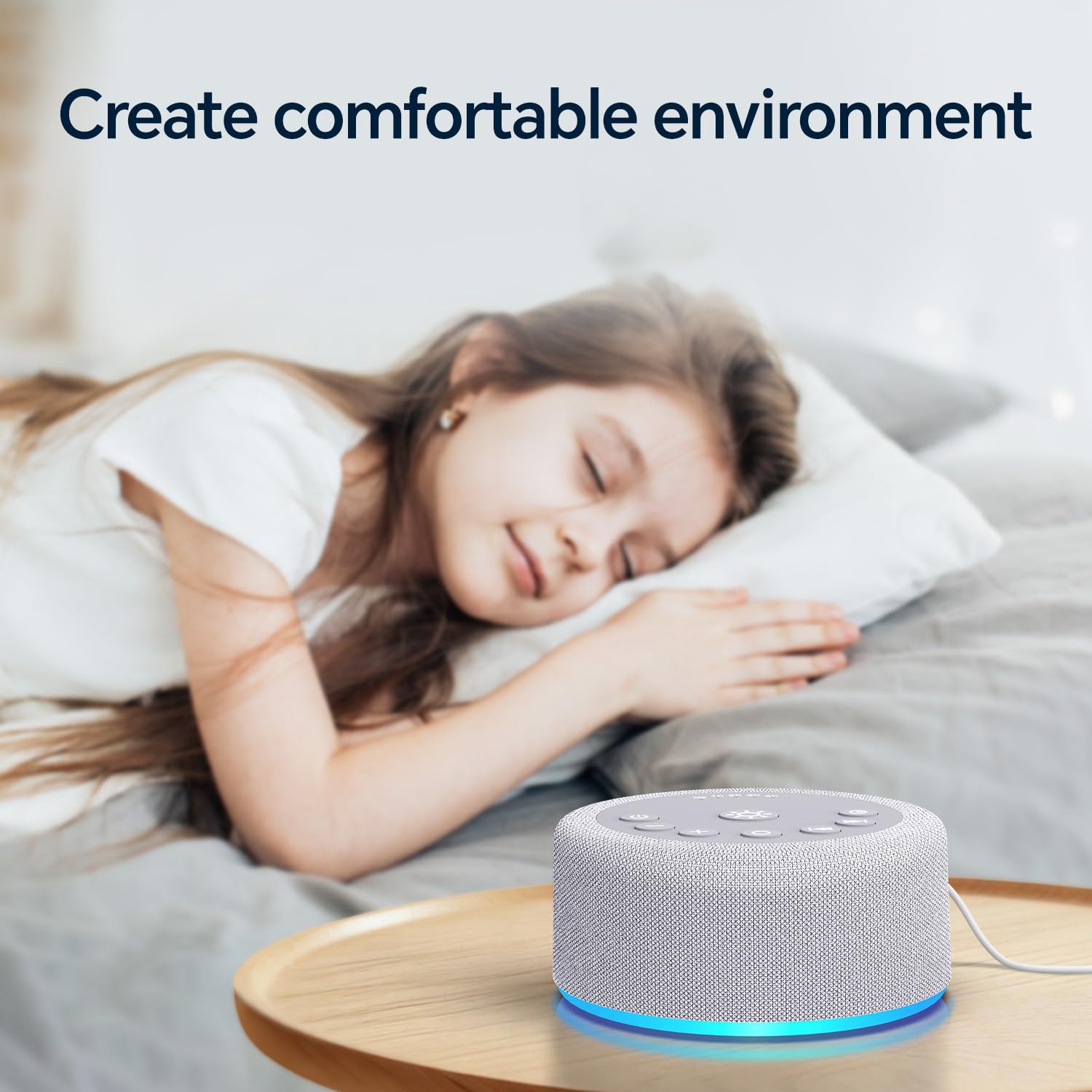 Hushing colocado junto a cuna para favorecer sueño del bebé