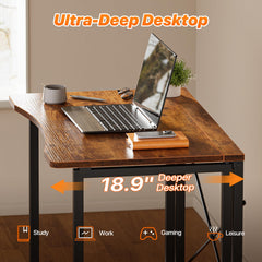 Huuger desktop edge close-up showing smooth curved surface comfort