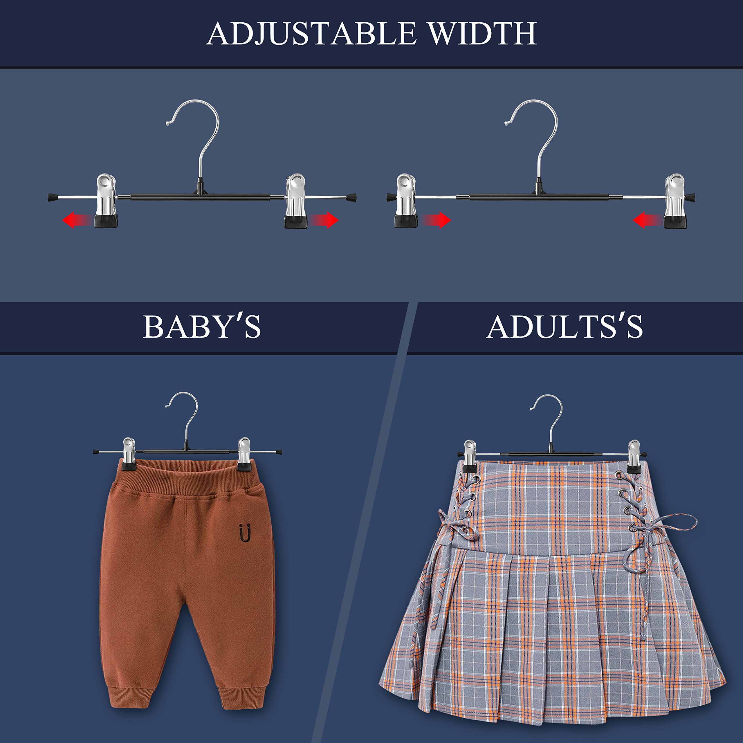 HWAJAN percha en uso colgando pantalones en armario, ahorro de espacio visible
