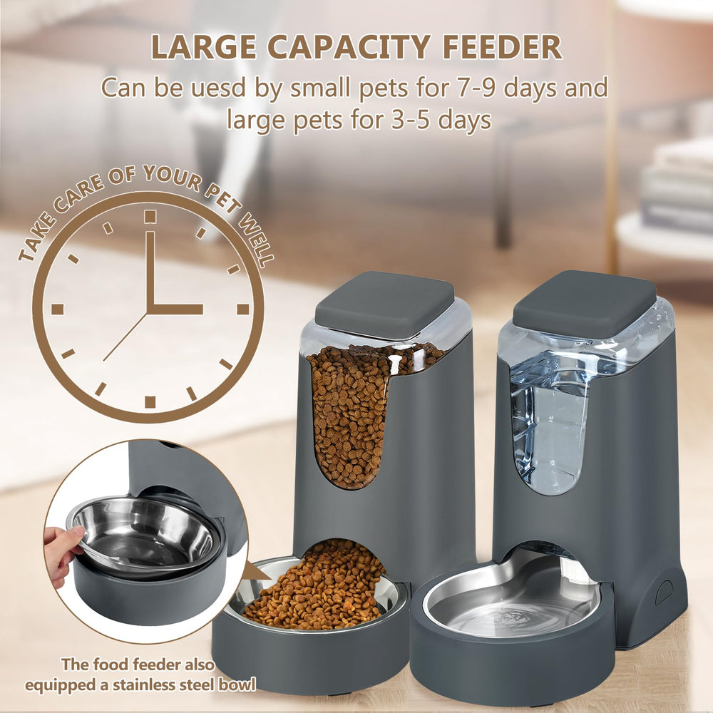 HWONMTE feeder in use with cat eating, dependable no-power feeding benefit