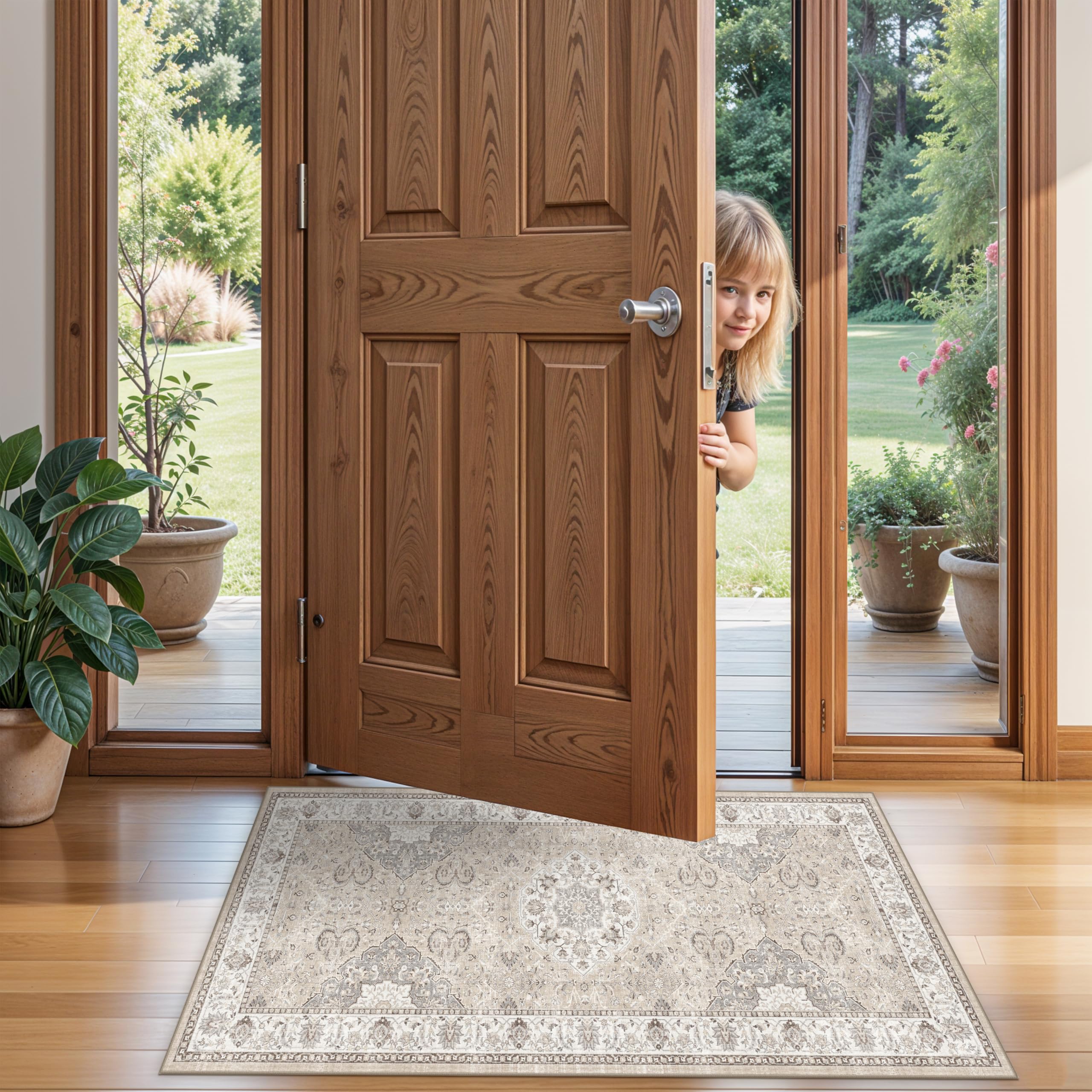HY HAO YUN LAI runner in bathroom showing water-resistant floor protection