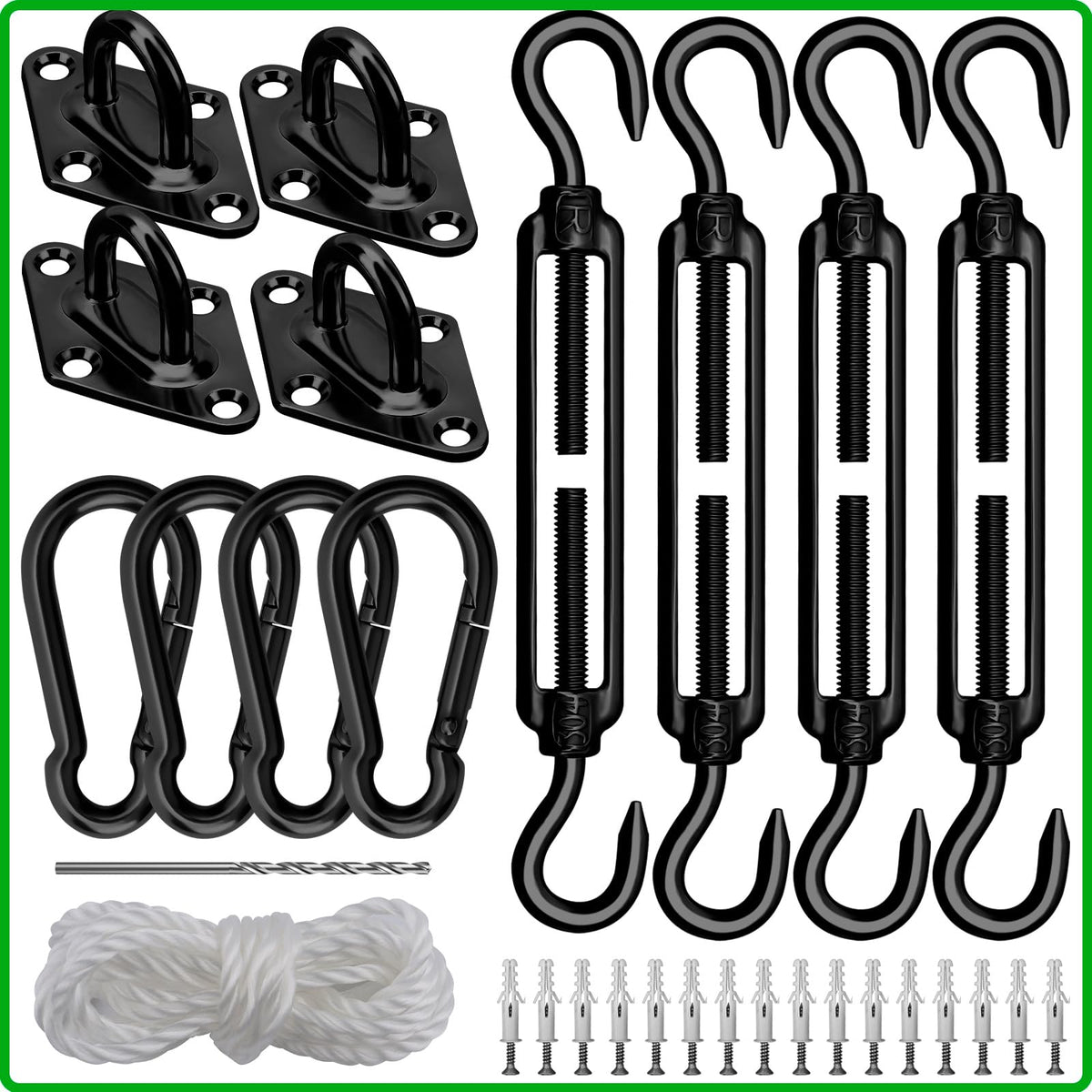 HYASIA kit frontal con 46 piezas mostrando todos los componentes y ventaja de completitud