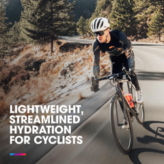 HydraPak detalle del tapón Surge abierto demostrando flujo rápido y sello anti‑derrames