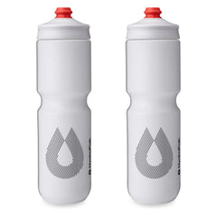 HydraPak botella Breakaway Surge frontal blanca mostrando forma ergonómica y ligereza