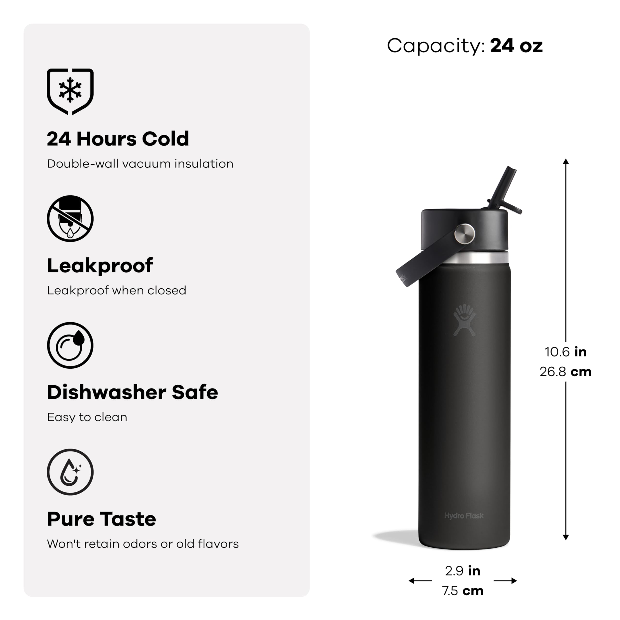 Hydro Flask boca ancha con cubitos de hielo para enfriamiento prolongado